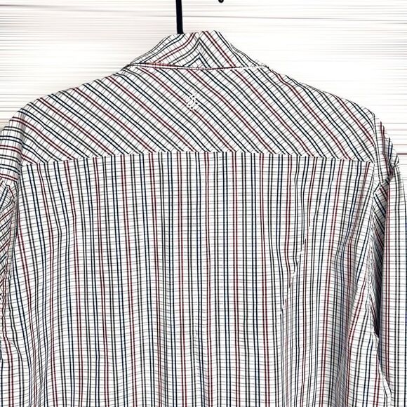 NWT ROCAWEAR Cotton Plaid White Red Blue Short Sleeve Button Down Shirt XL - Picture 7 of 14